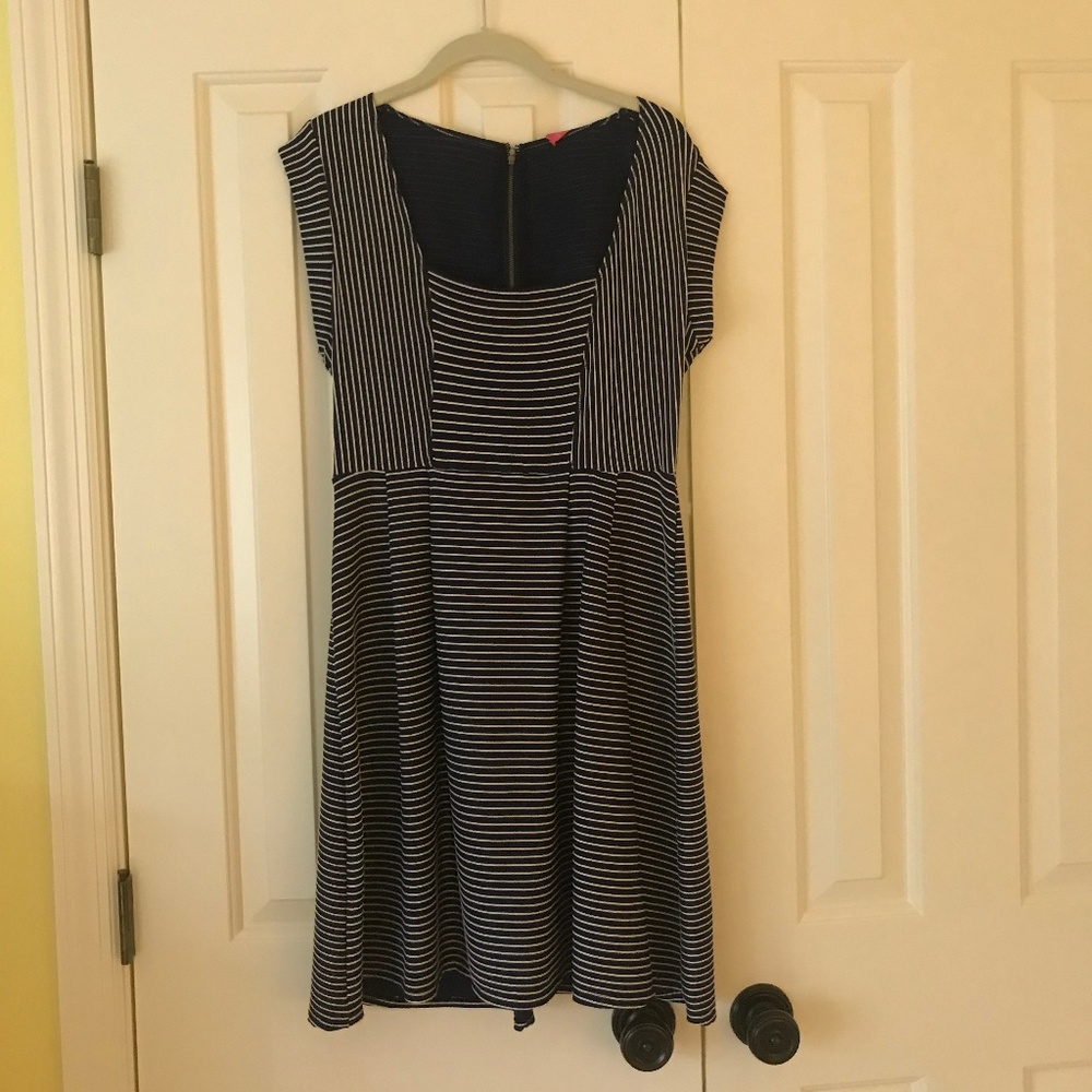 Navy and white striped sundress
